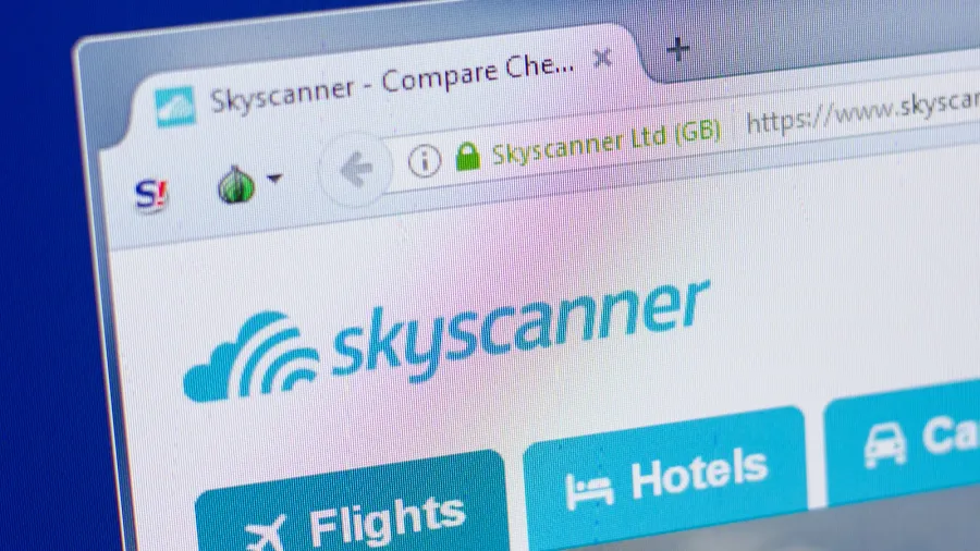 ryazan russia  may 13 2018 skyscanner website on the
