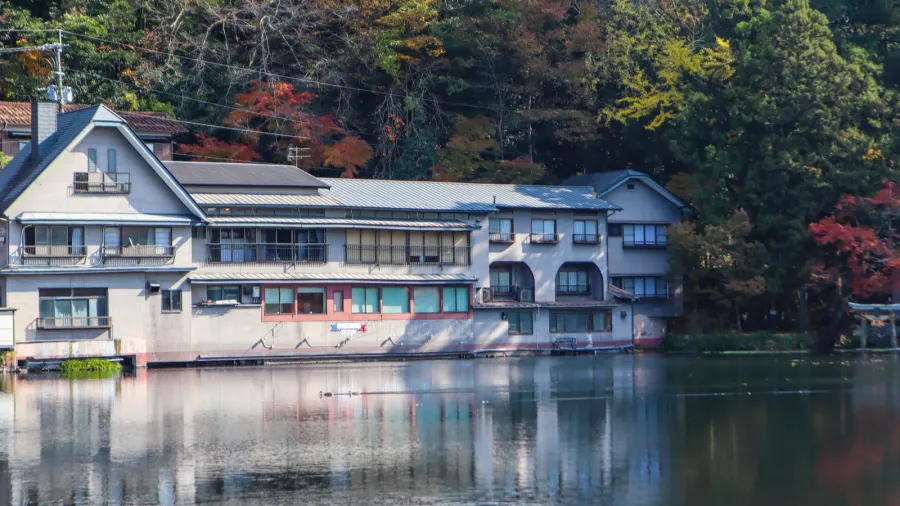 scenic waterfront view with vintage architecture in kitakyushu japan