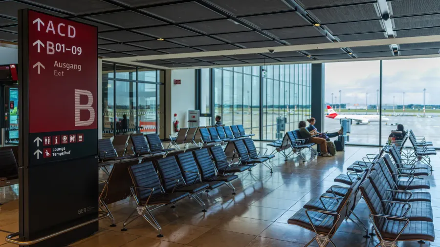 seating area at gate at berlin airport ber