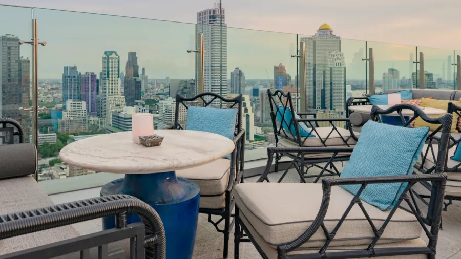 sky bar a restaurant or cafe lounge terrace with dinner