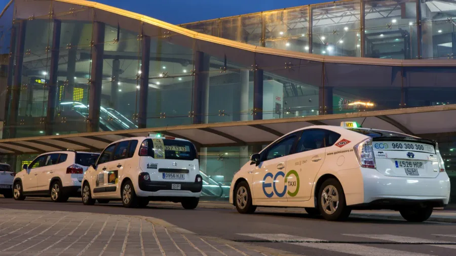 taxi at the airport