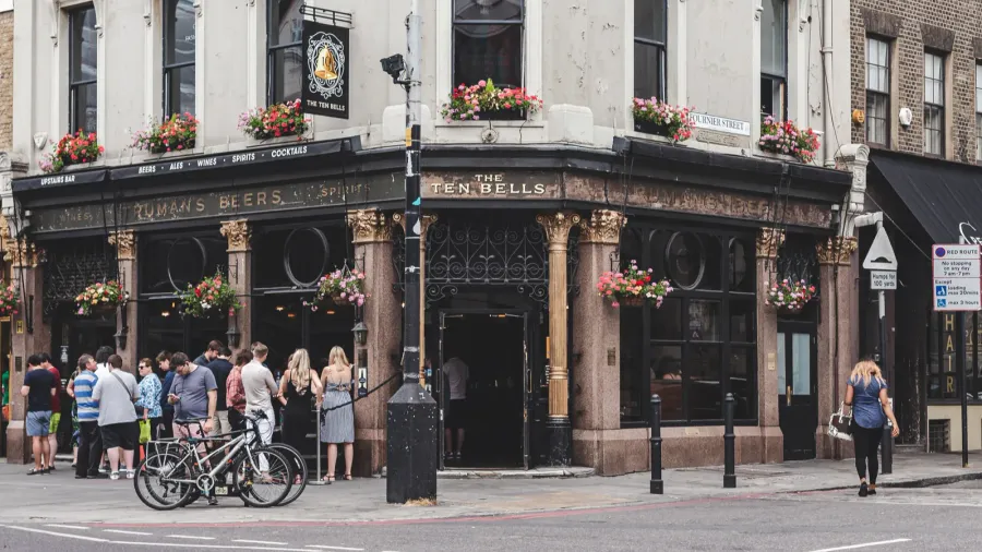 ten bells pub on commercial street in spitalfields london