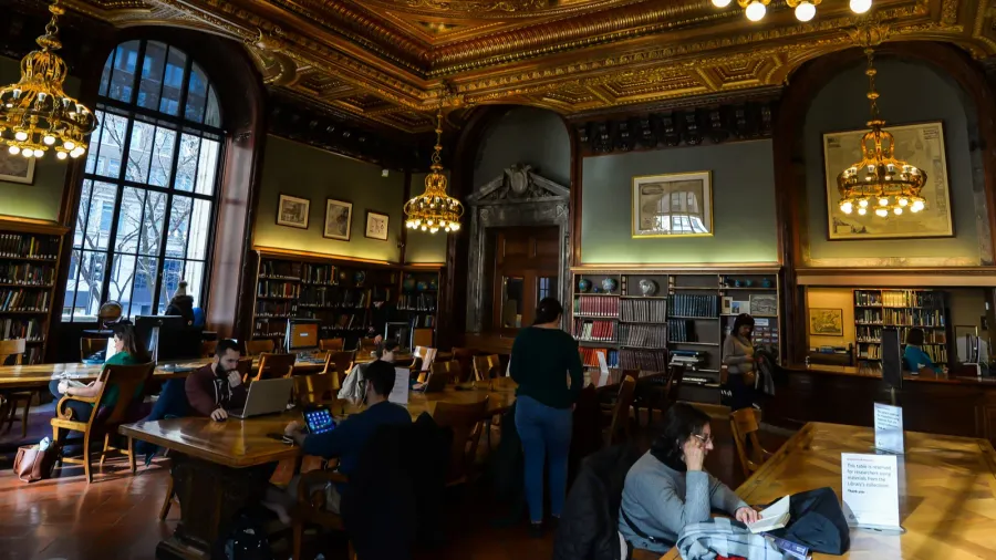 the iconic library in new york  usa