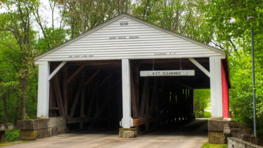 the ramp creek covered bridge in indiana united states