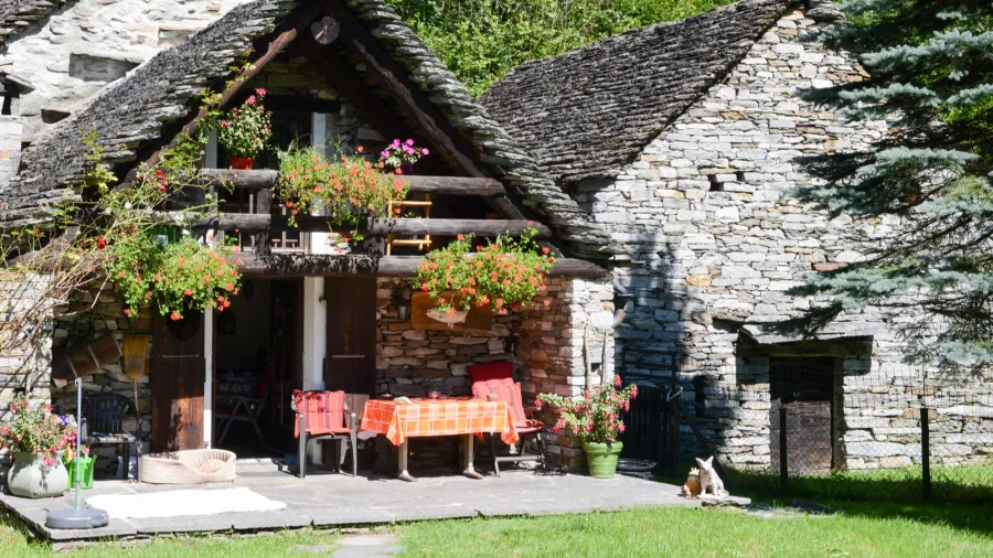 the rural village near lavertezzo on verzasca valley