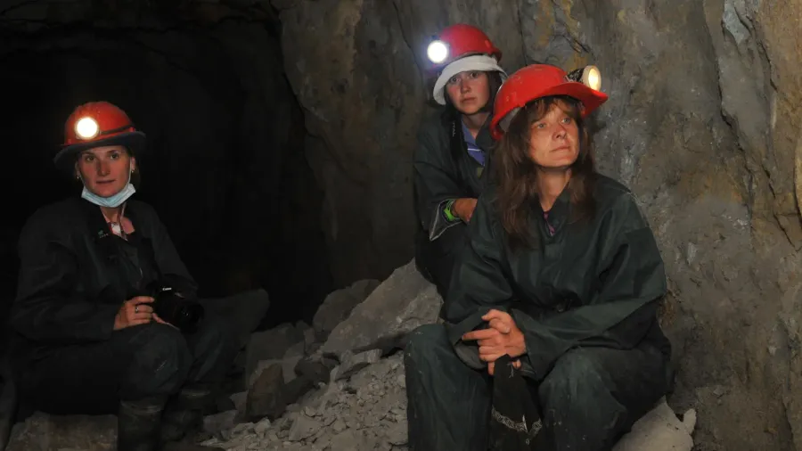 tourists in silver mine