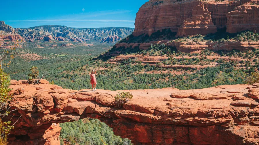travel in devils bridge trail scenic view panoramic landscape in