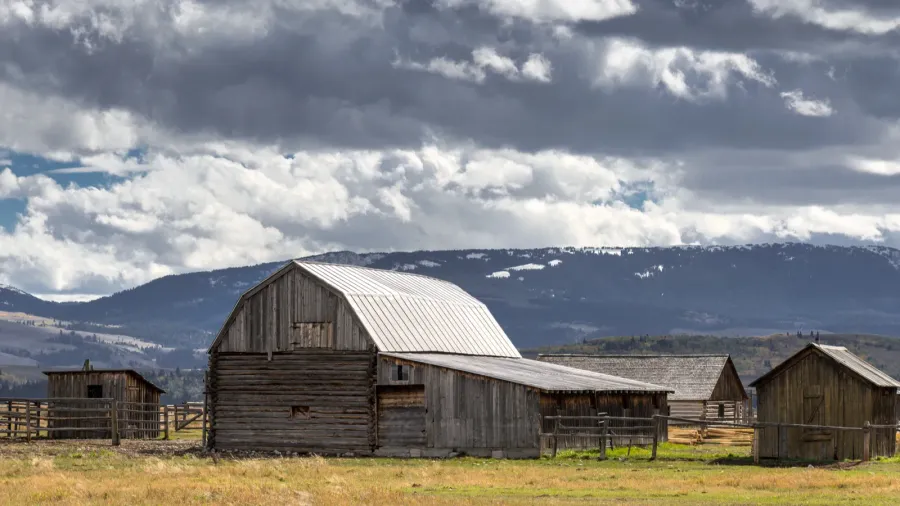 view of mormon row near jackson wyoming