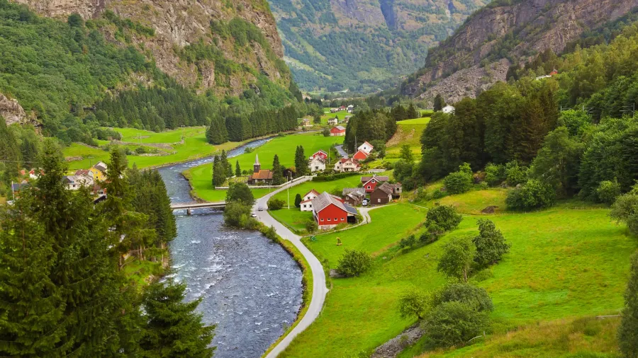 village in flam  norway