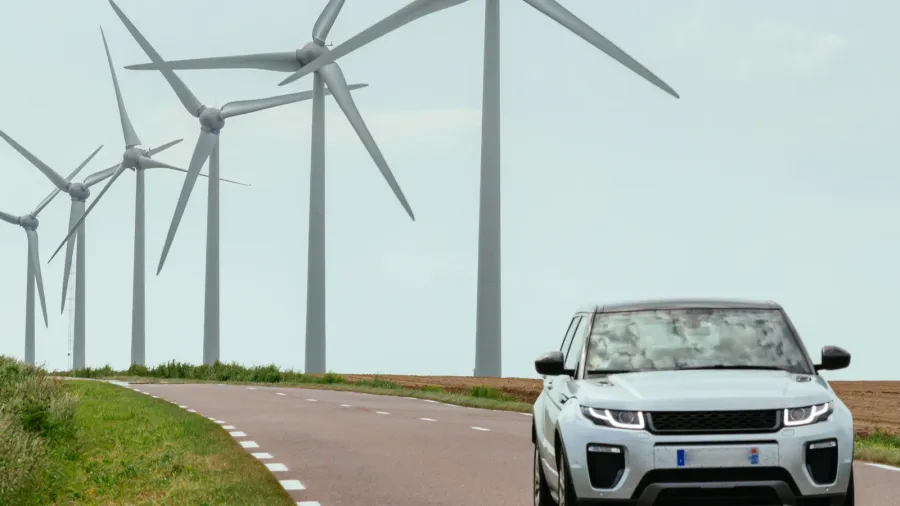 wind turbines of a power plant for electricity generation close