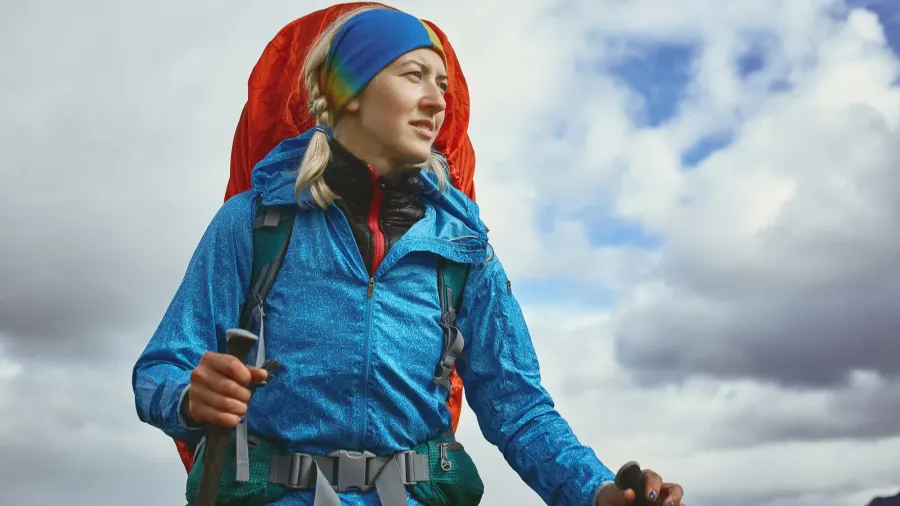 woman hiker in the mountains iceland