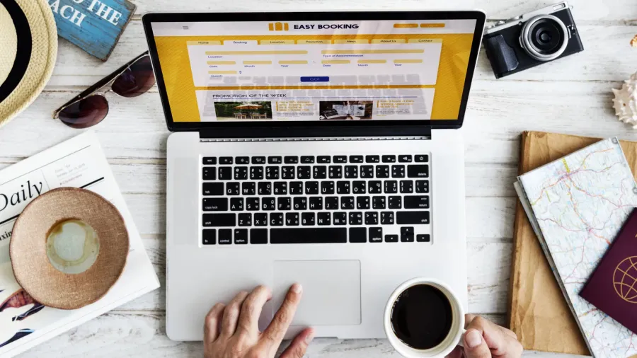 woman using laptop